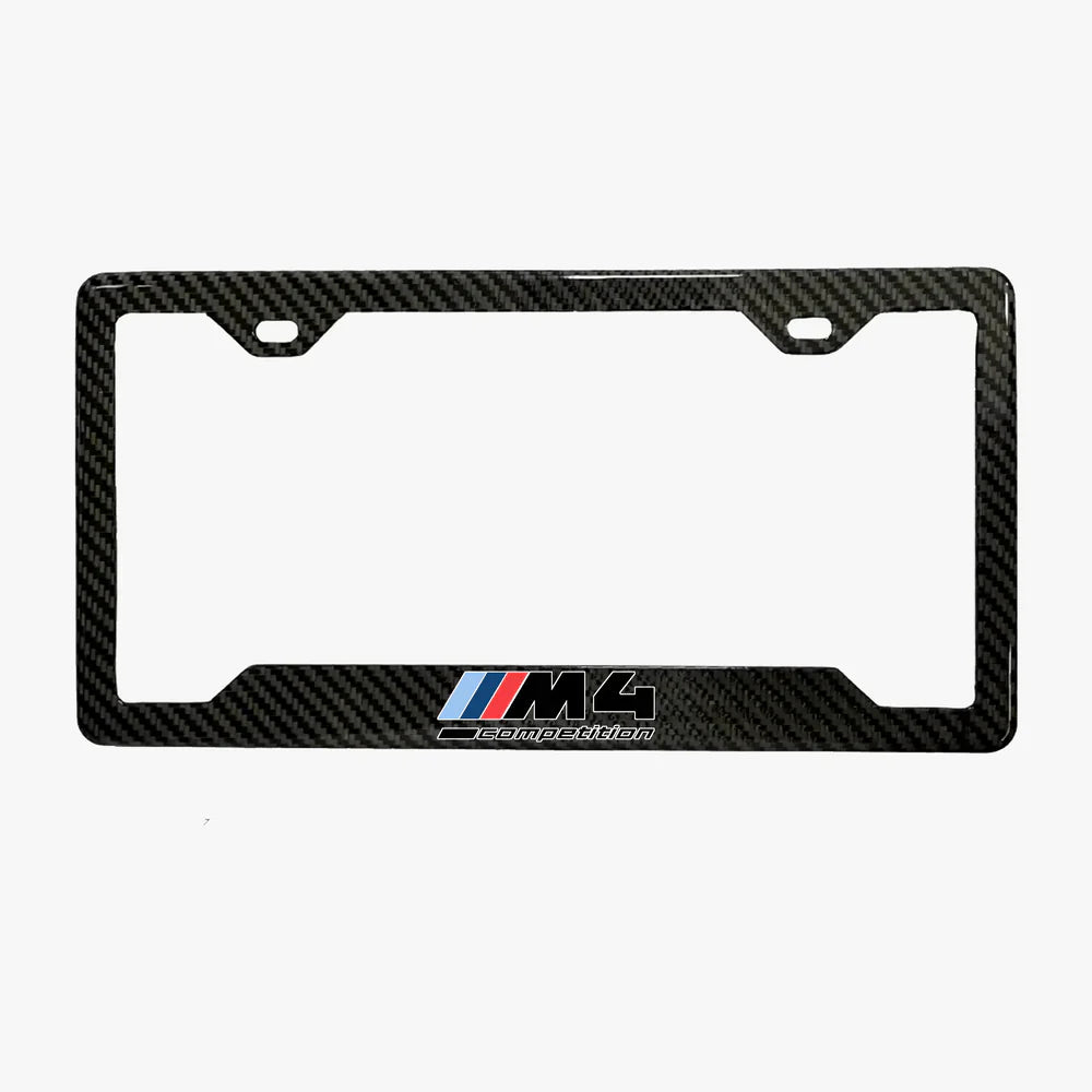 BMW M4 COMPETITON BLACK 100% REAL CARBON FIBER CAR LICENSE PLATE FRAME