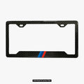 BMW M STRIPES 100% REAL CARBON FIBER CAR LICENSE PLATE FRAME