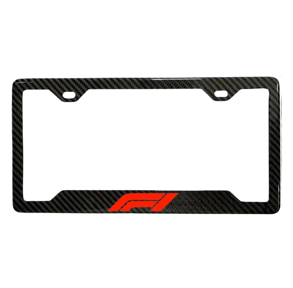 F1 100% REAL CARBON FIBER CAR LICENSE PLATE FRAME