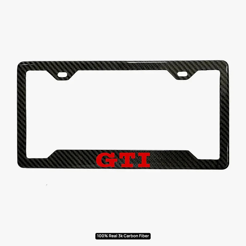VW GTI 100% Real Carbon Fiber License Plate Frame