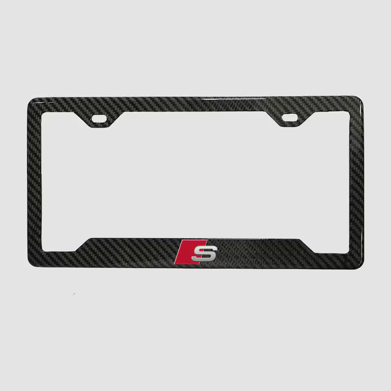 AUDI S 100% REAL CARBON FIBER CAR LICENSE PLATE FRAME