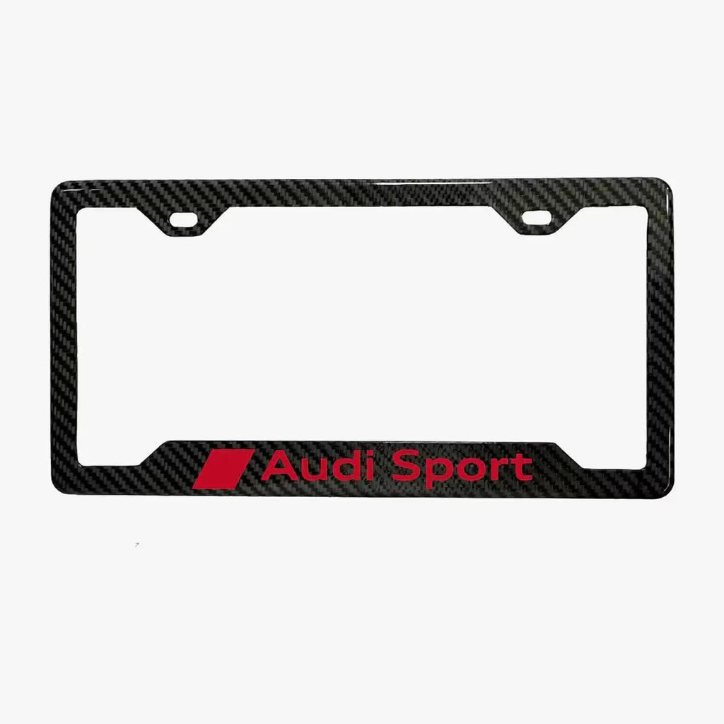 Audi Sport 100% Real Carbon Fiber License Plate Frame