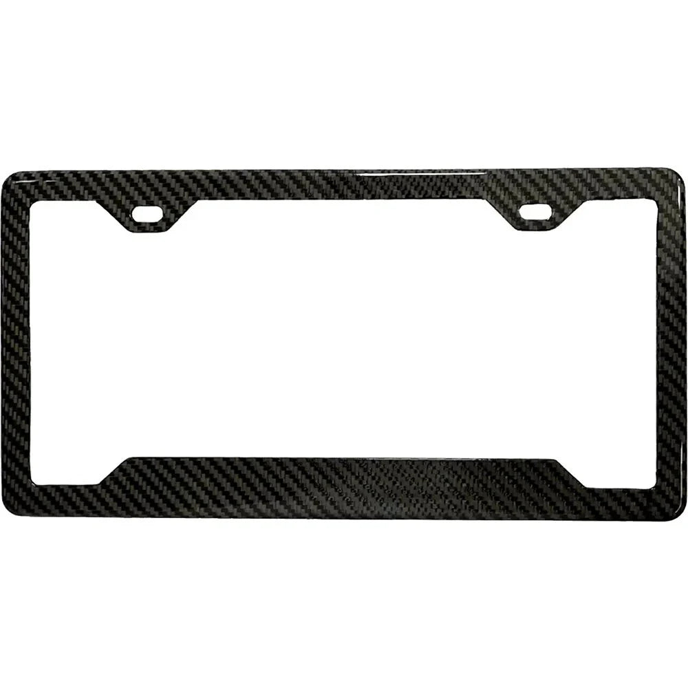 PLAIN 100% REAL CARBON FIBER CAR LICENSE PLATE FRAME